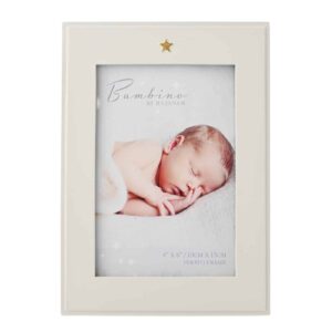 bm313_baby_photo_frame_with_star_icon_front Bambino Star Icon Photo Frame 4 x 6"