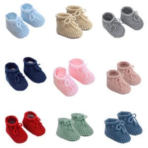 Spanish Style Knitted Baby Bootees With Lace