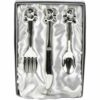 CG427-cutlery-set-with-teddy-tops Silver Plated Knife Fork Spoon Set With Teddy Top