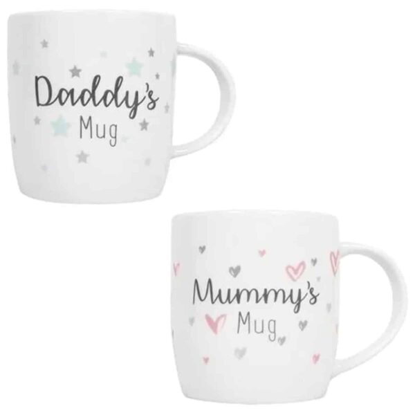 FS606-mummy-daddy-mug.jpg Hugs & Kisses Mummy & Daddy Set Of 2 Mugs
