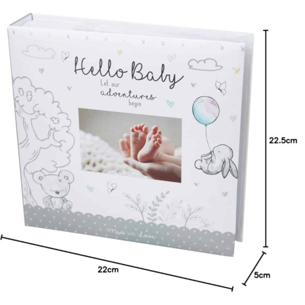 FS637-hugs-kisses-baby-photo-album-dimensions Hugs & Kisses Hello Baby Photo Album