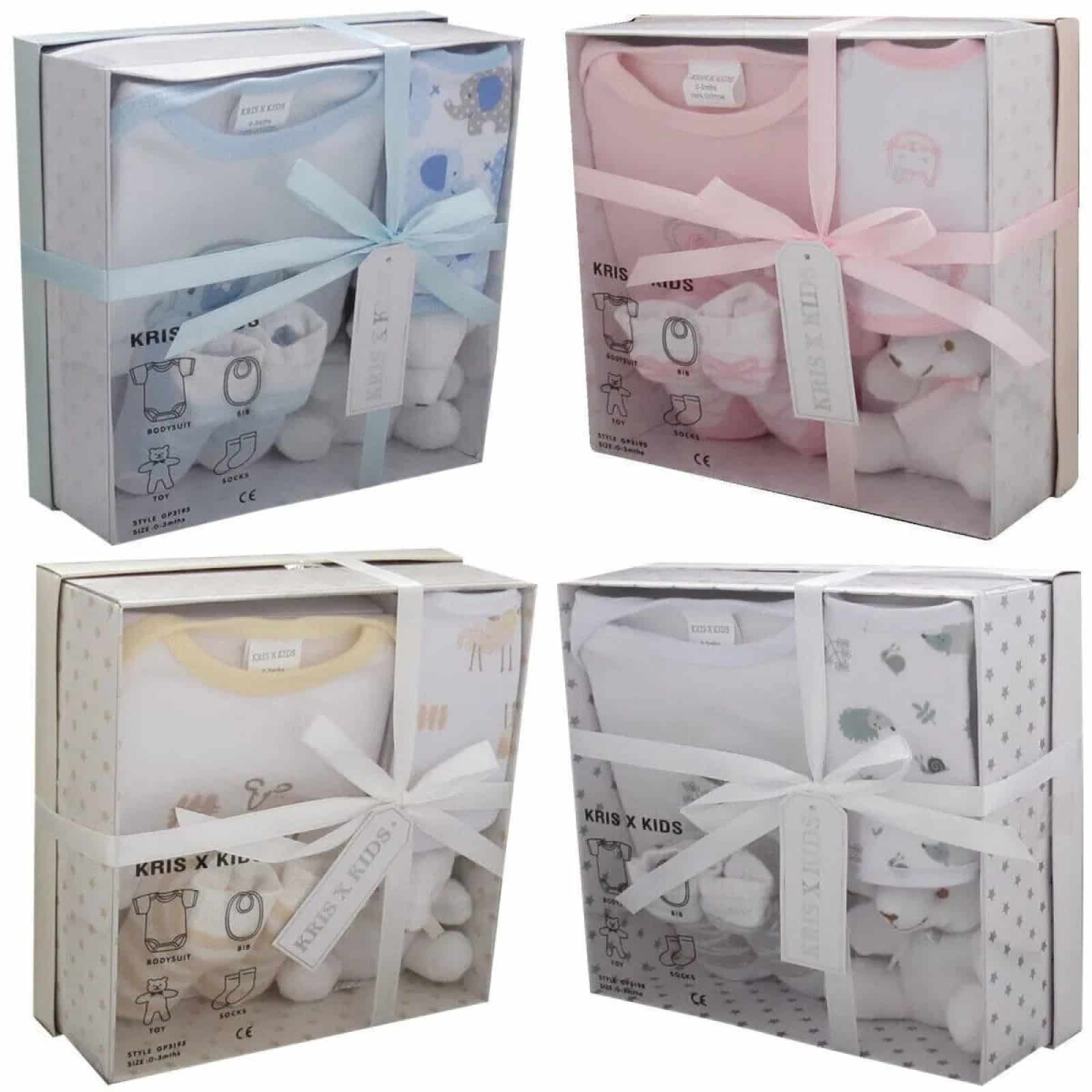 Baby 4 Piece Layette Gift Set 0-3 Months