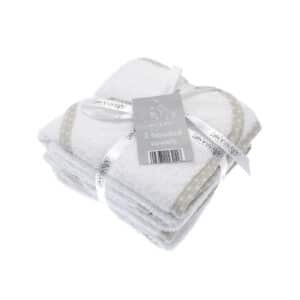Elli & Raff White Baby Hooded Towels Pack Of 2