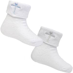 White Christening Cotton Socks 0-12 Months