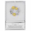 JD279412-Daffodil Round Brooch-boxed Golden daffodil brooch 35mm round spring flower pin in presentation box