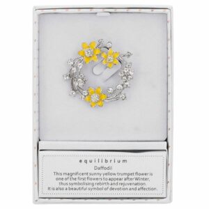 JD279412-Daffodil Round Brooch-boxed Golden daffodil brooch 35mm round spring flower pin in presentation box