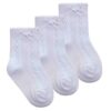 Baby Girls White Cable Knit Bow Socks 3 Pairs