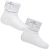 White Christening Cotton Socks 0-12 Months